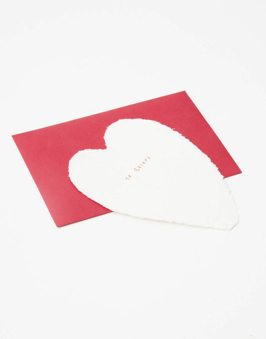 Recycled paper mini heart-shaped postcard