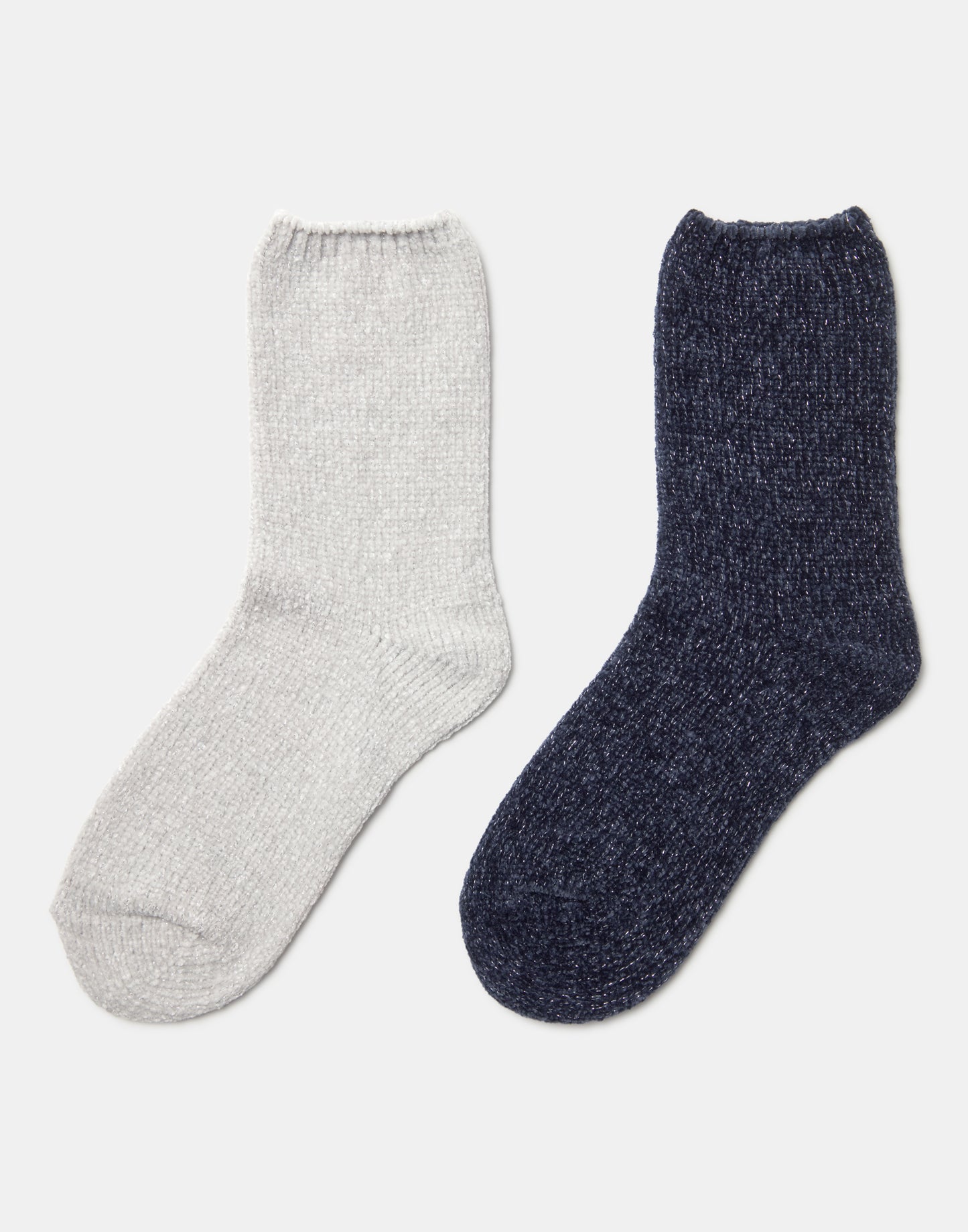 Set of 2 chenille lurex socks
