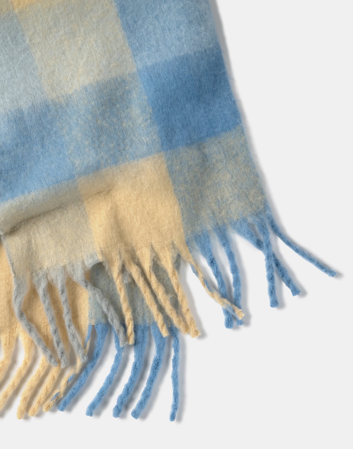 Bufanda pelito cuadro ecru