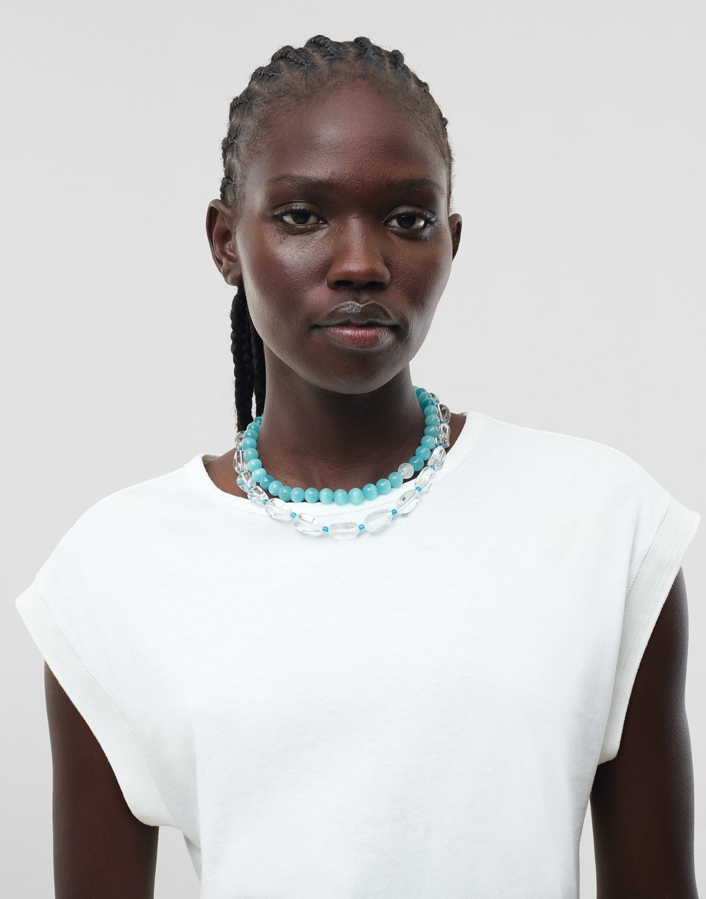 Transparent stone necklace