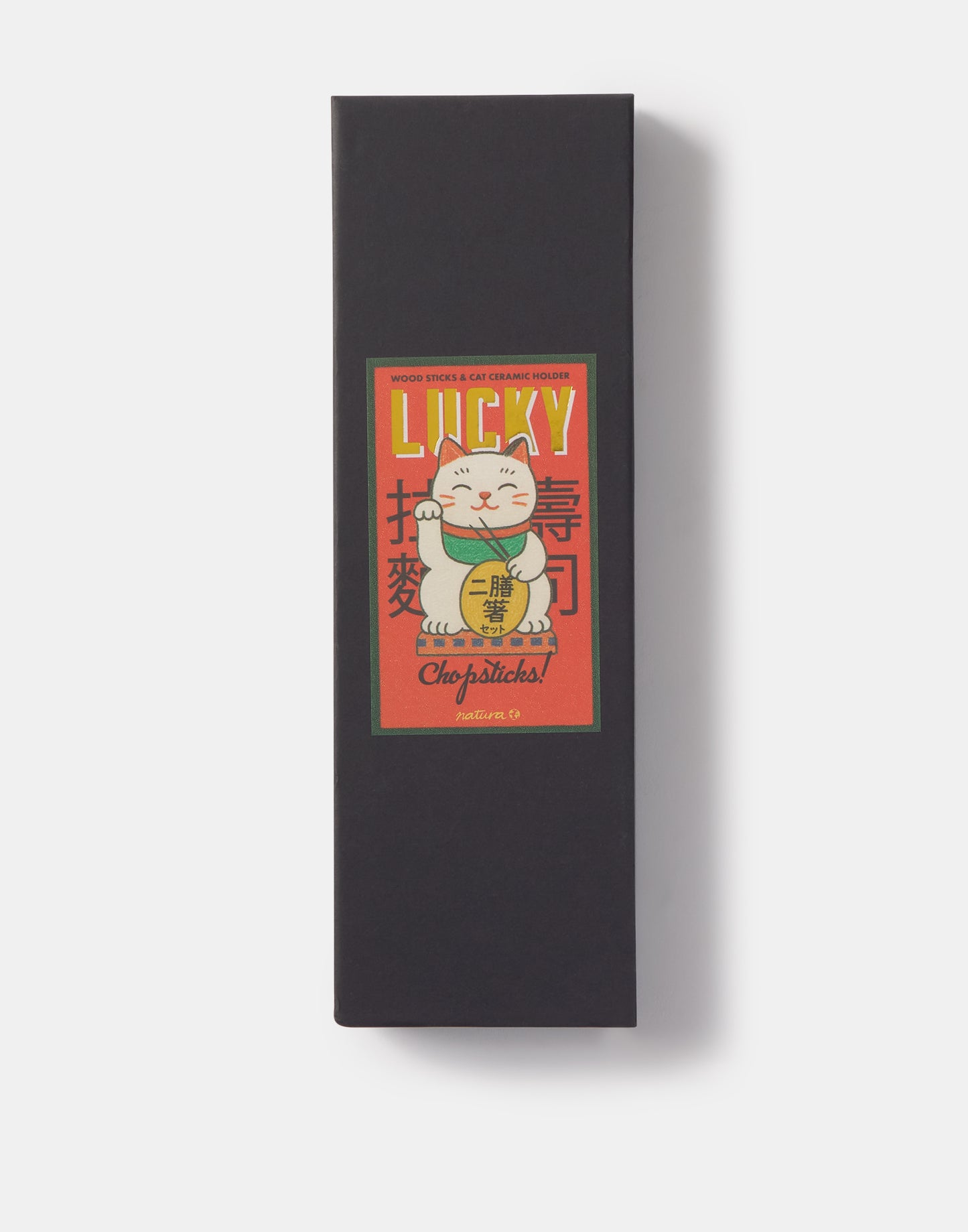 Boîte de 2 sets de baguettes chat porte-bonheur