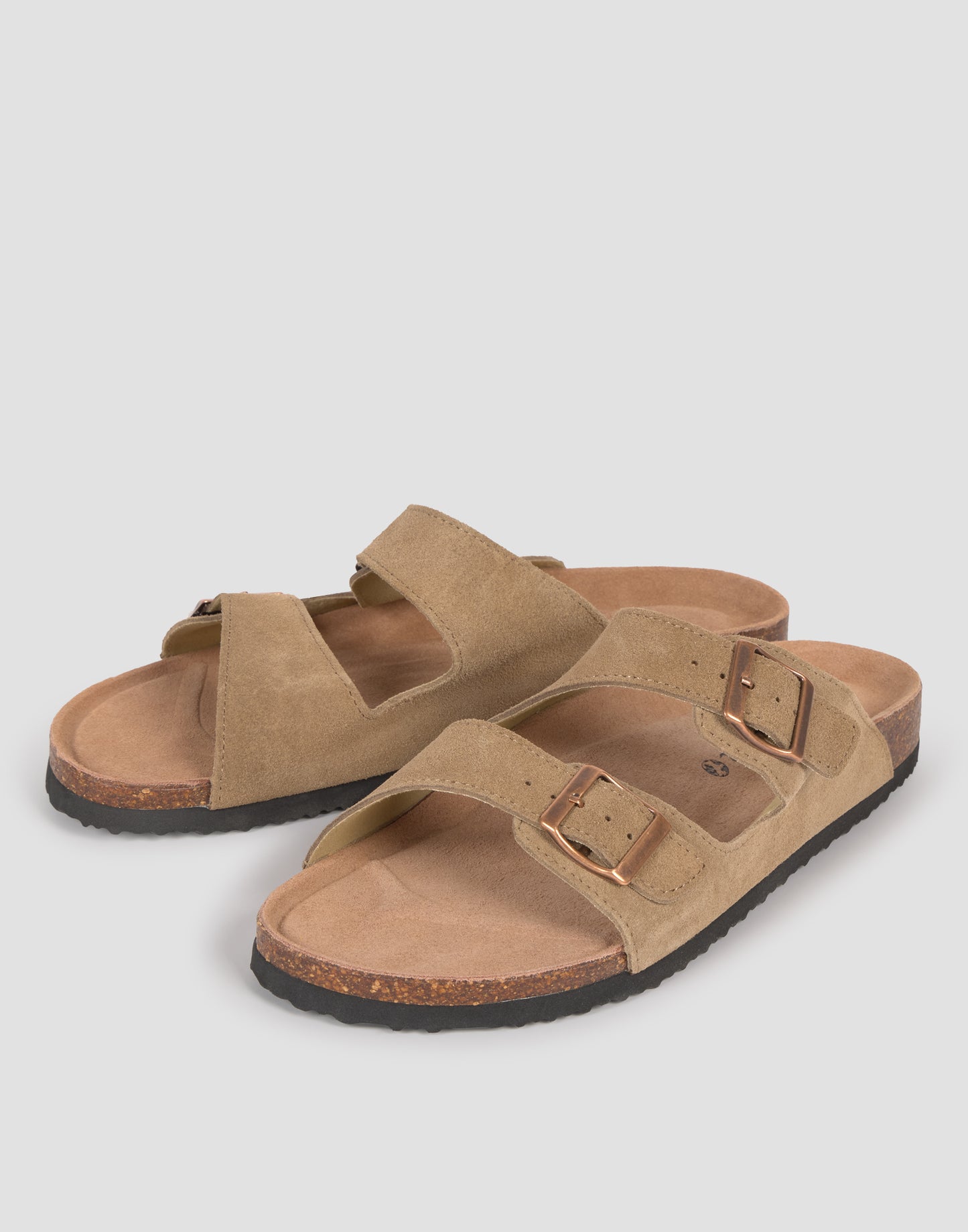 Men’s ergonomic double-buckle leather sandal
