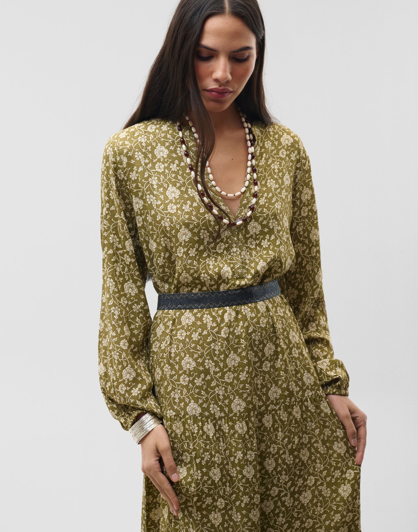 Collar doble cuentas bicolor