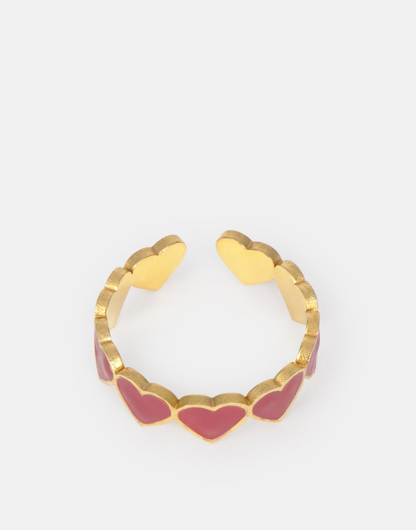 Bague cœurs enamel