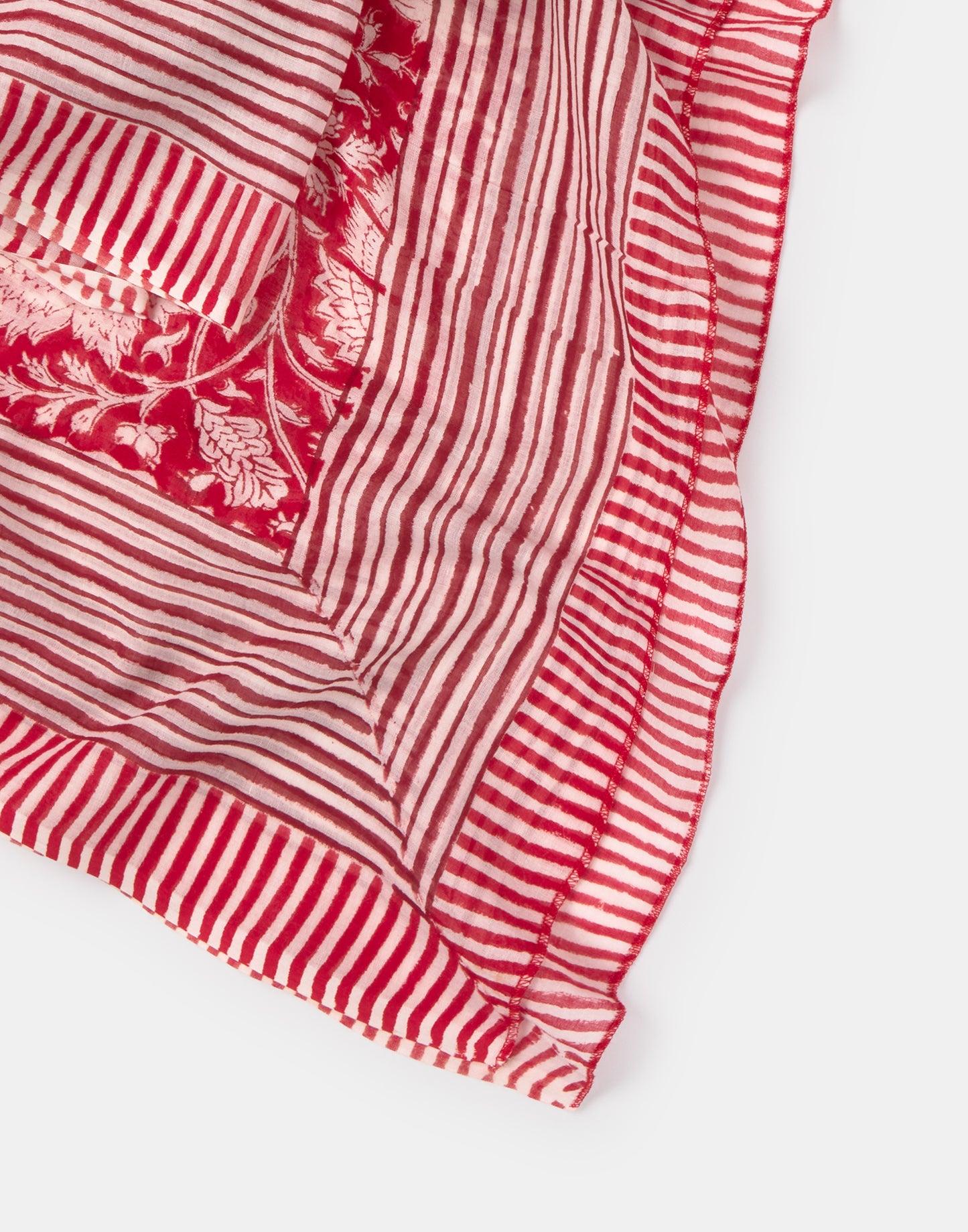 Foulard imprimé fleur géante et rayures