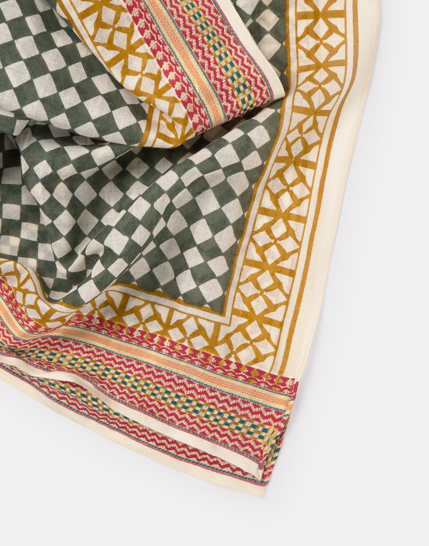 Pareo imprimé sari damier