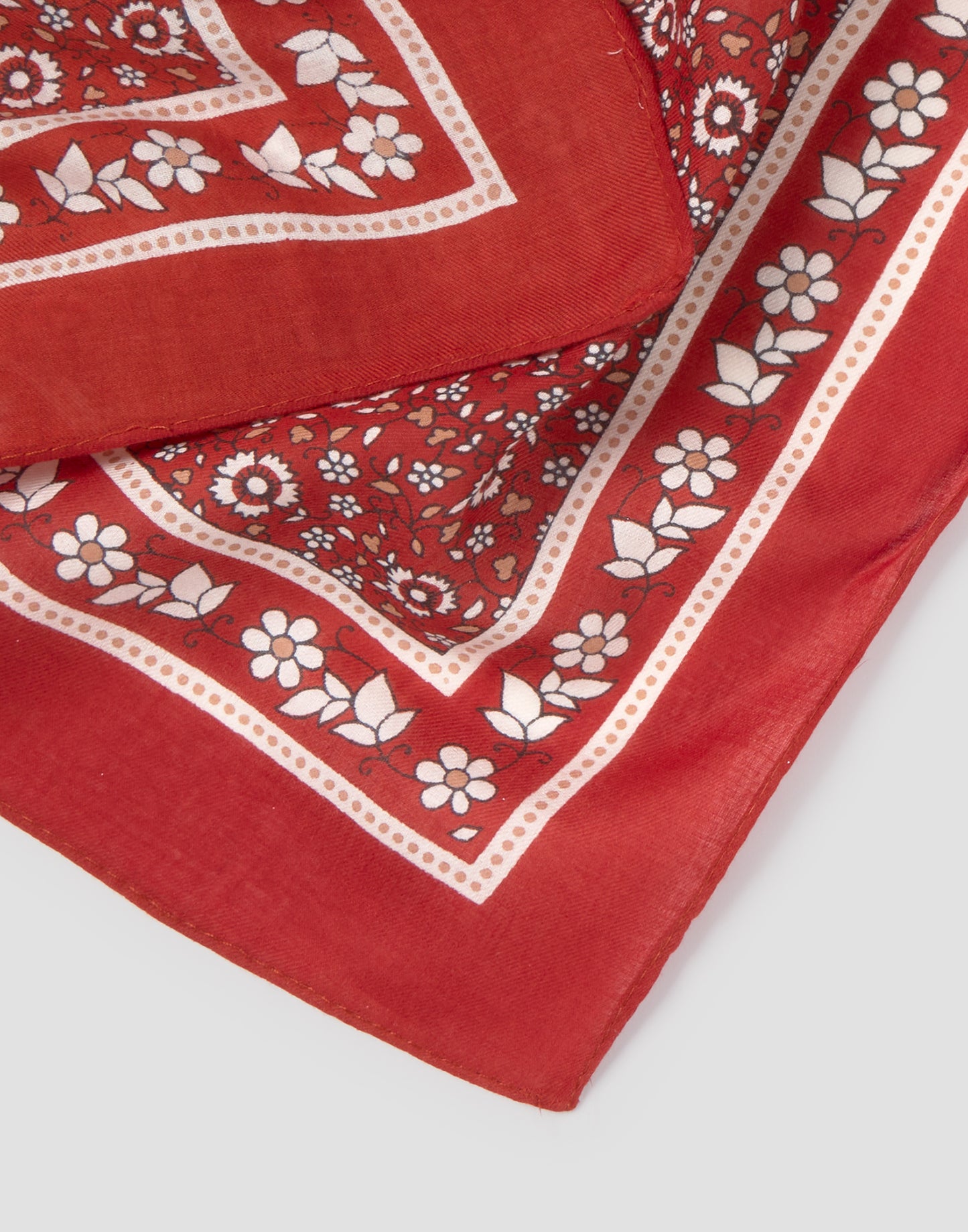 Foulard mini-fleurs rouge