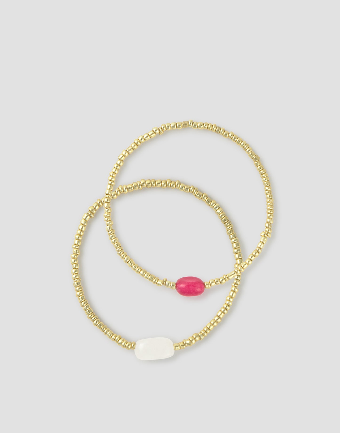 Pack 2 pulseras piedra color