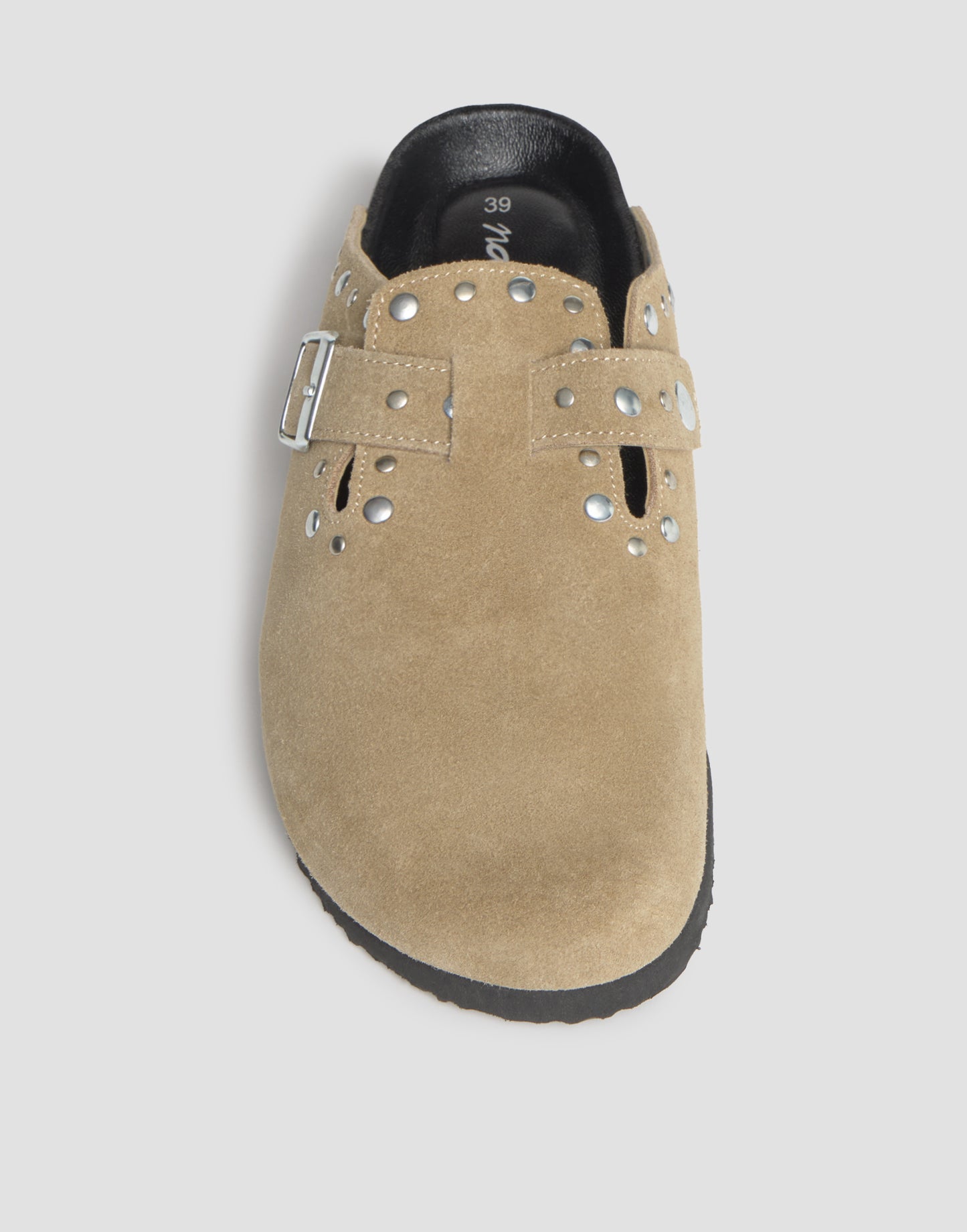 Ergonomischer Leder-Clog mit Nieten