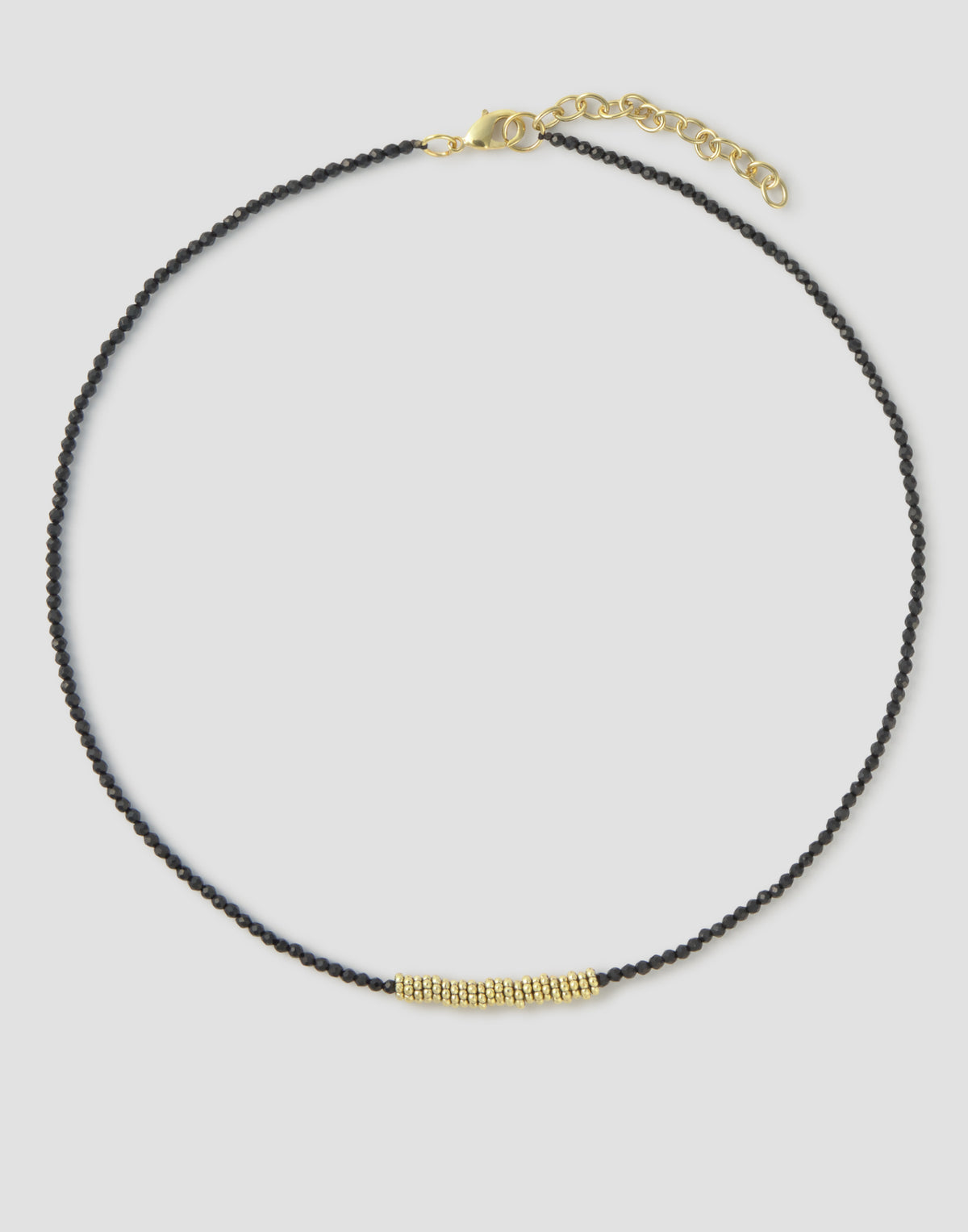 Collar beads cilindro dorado