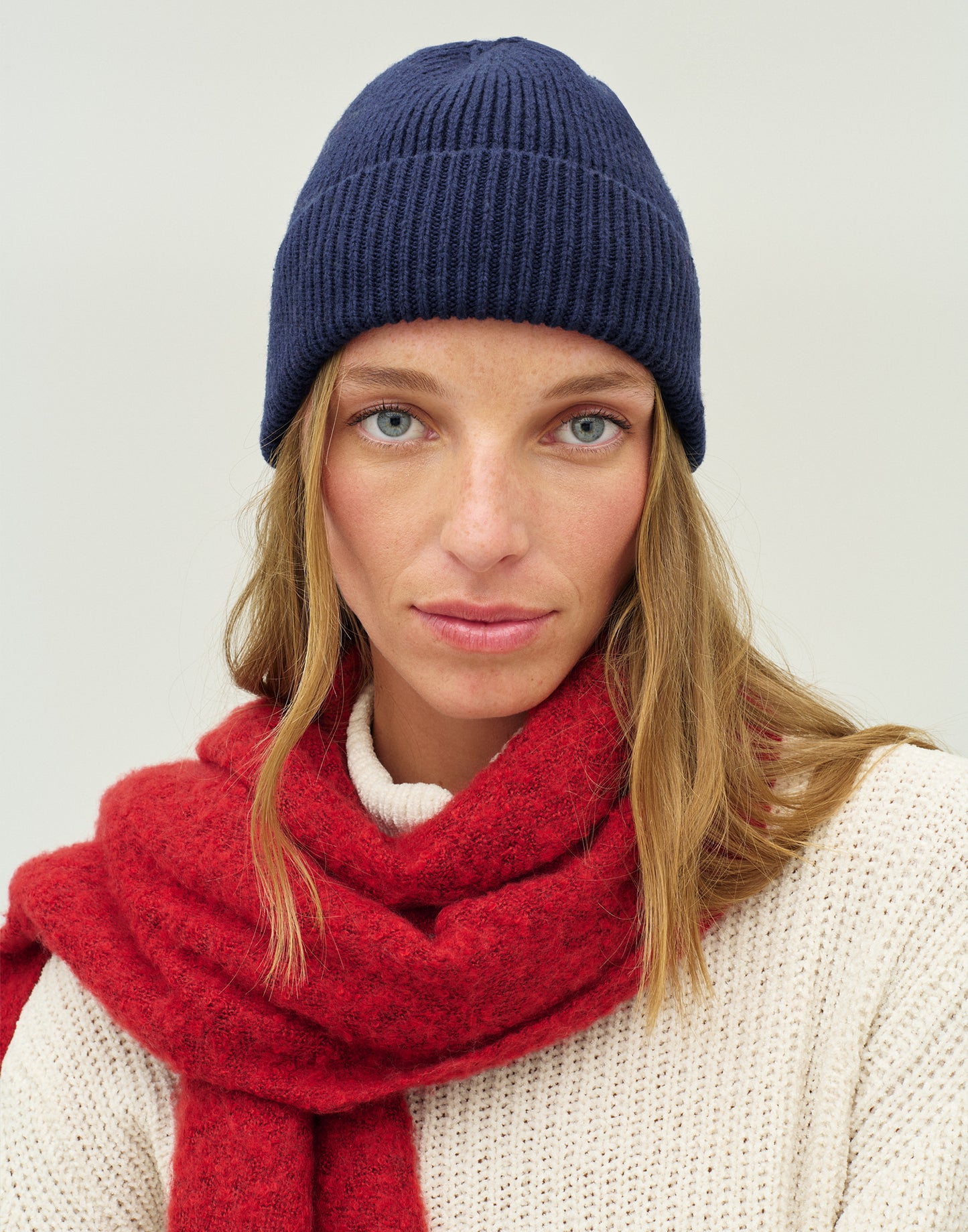 Bonnet en maille uni laine