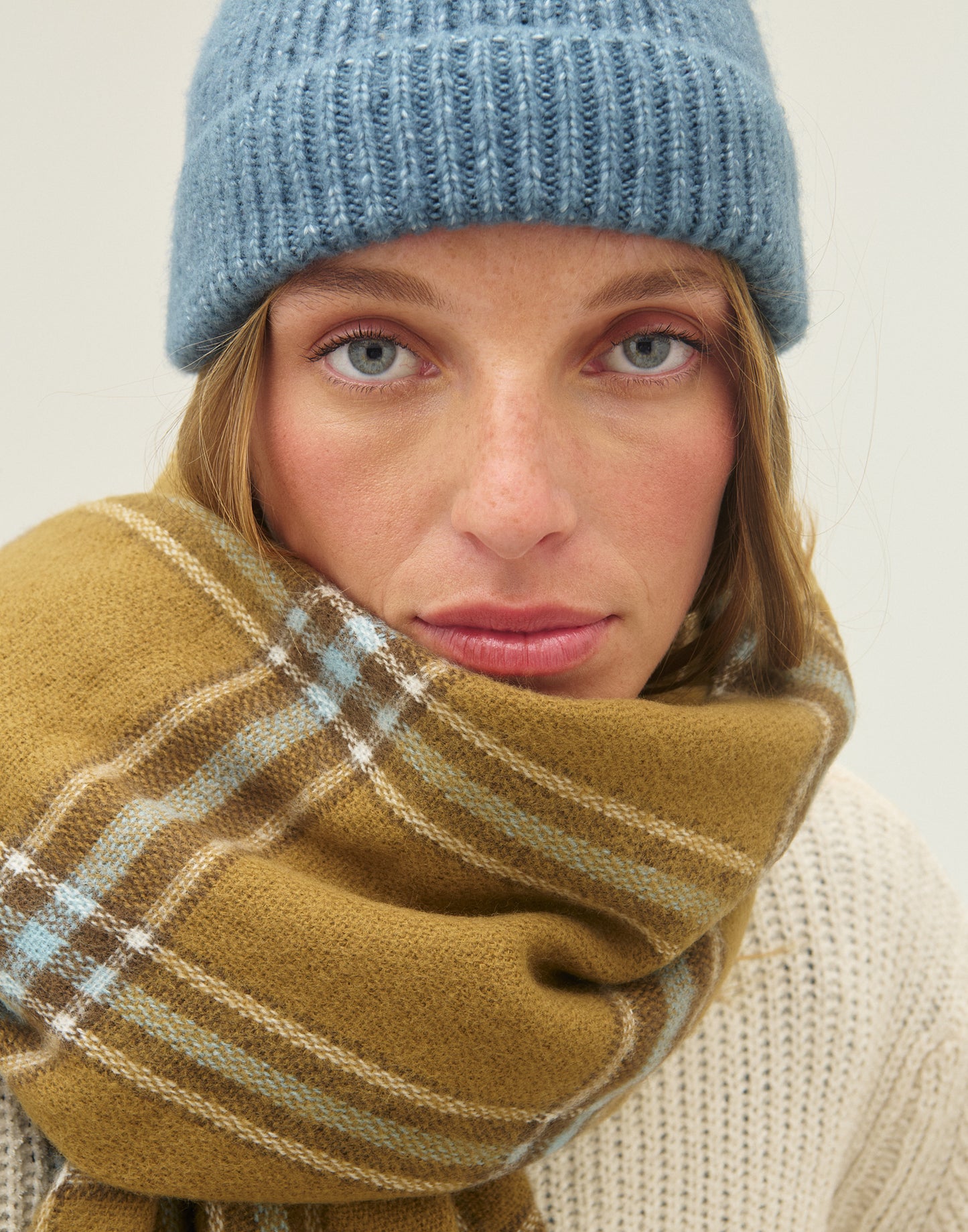 Fine Blue Stripe Scarf