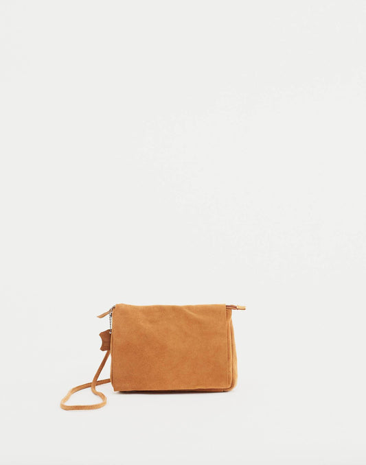 Leather crossbody bag with flap
