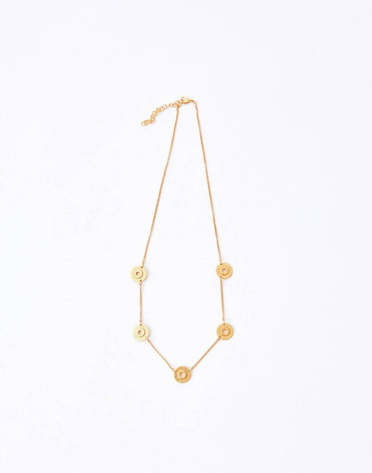 Gold-plated medals necklace