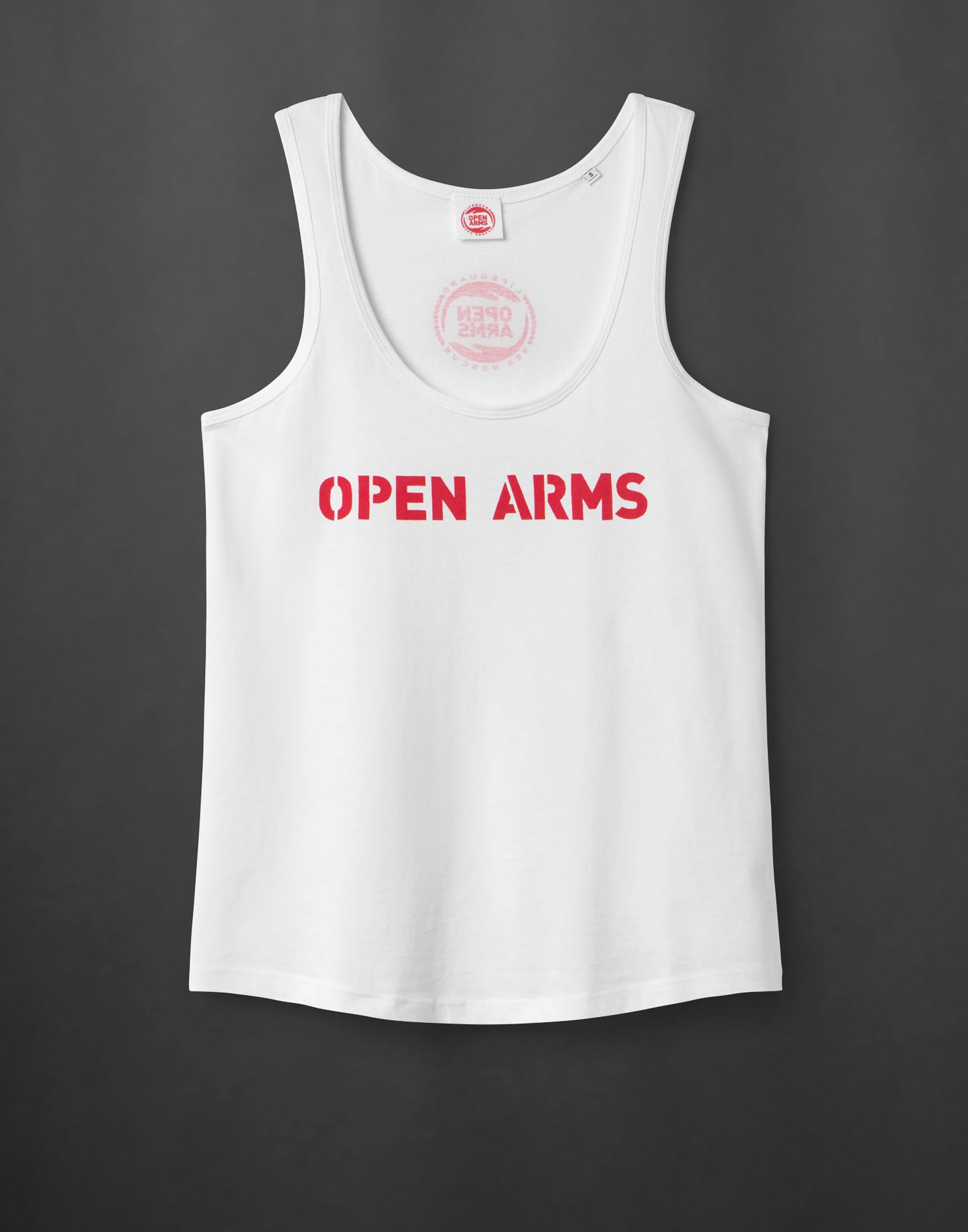 Top bianco senza maniche Open Arms