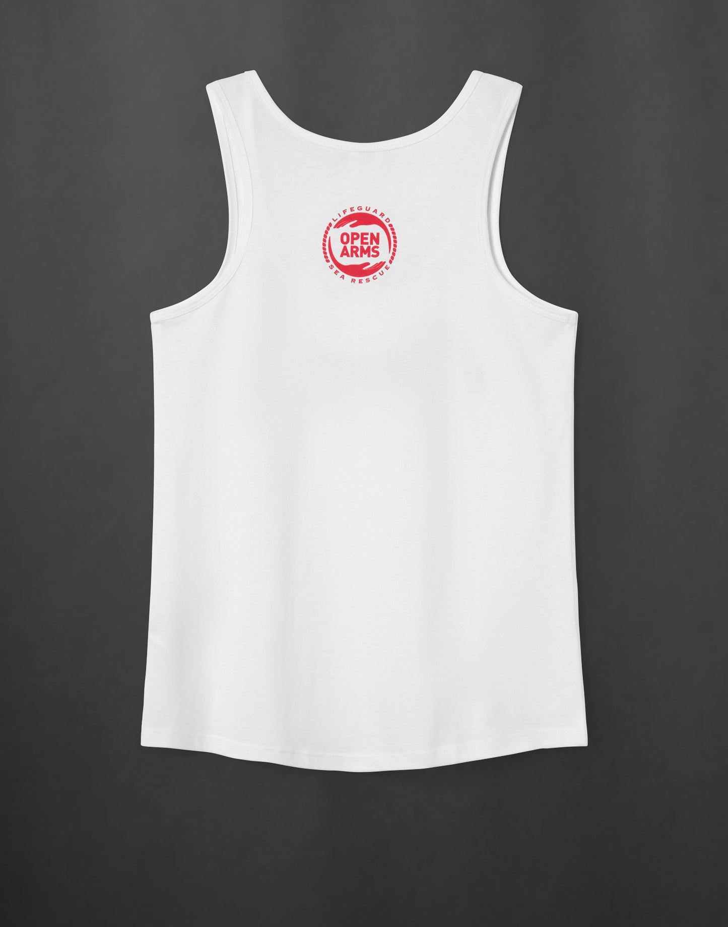 Top bianco senza maniche Open Arms