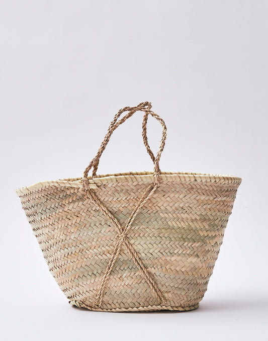 Straw tote bag with cross