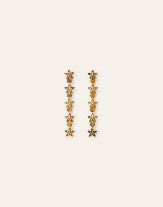 Long flower earrings