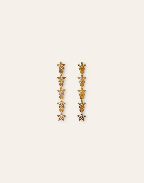 Long flower earrings