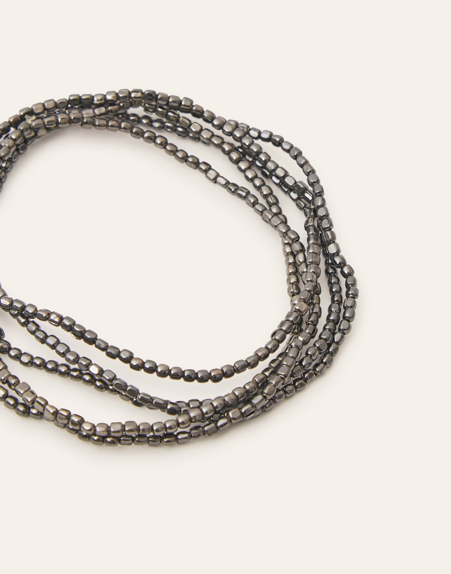 Pack 5 metallic beads bracelets
