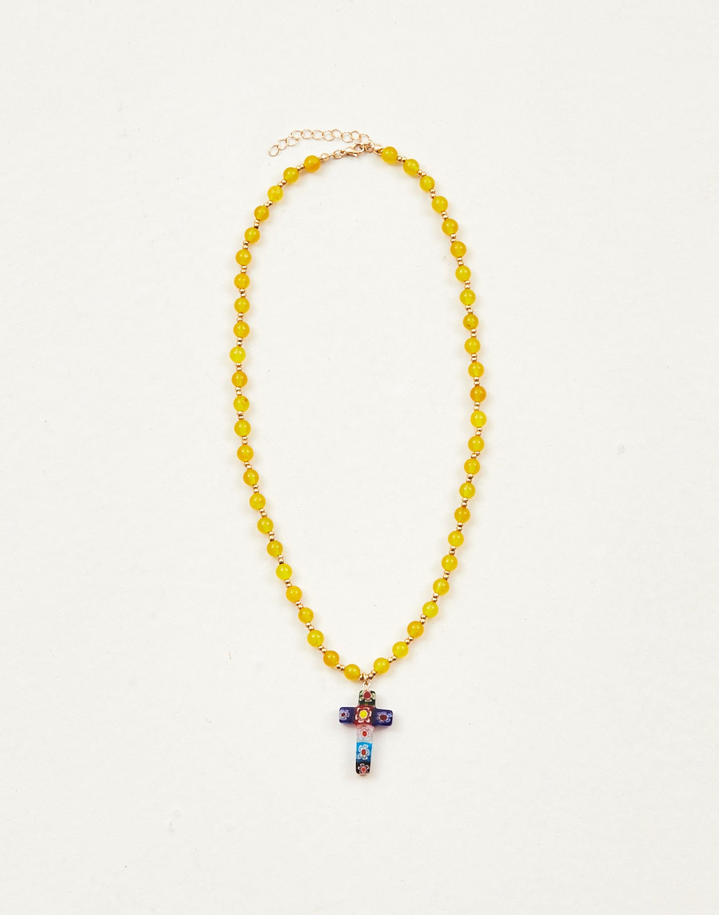 Collier croix multicolore