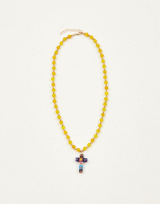 Multicolored Cross Necklace
