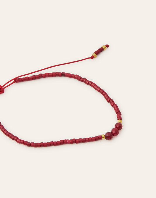 Beads bracelet with 3 stones