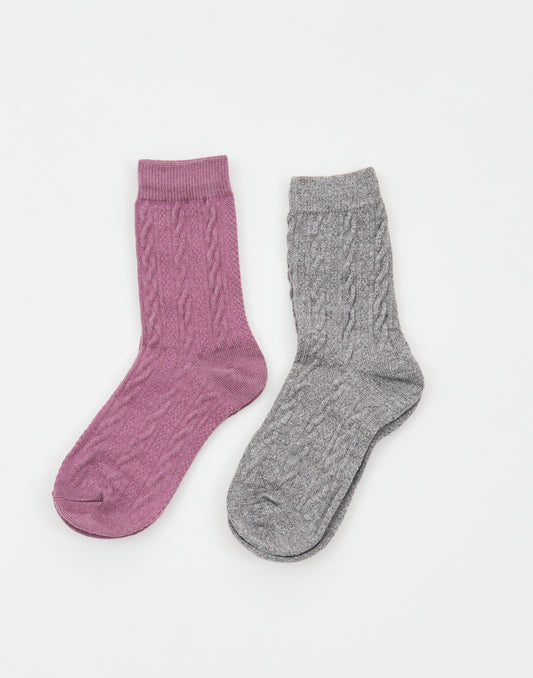 2-set braided socks