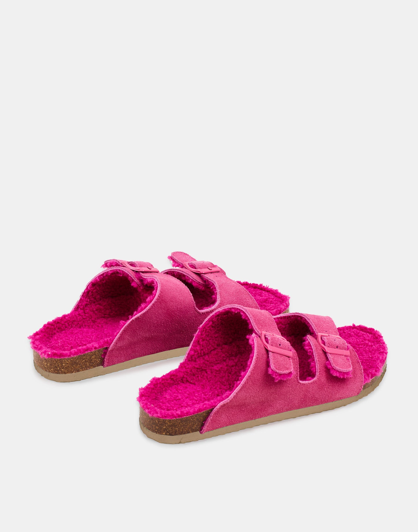 Ergonomic furry suede sandal