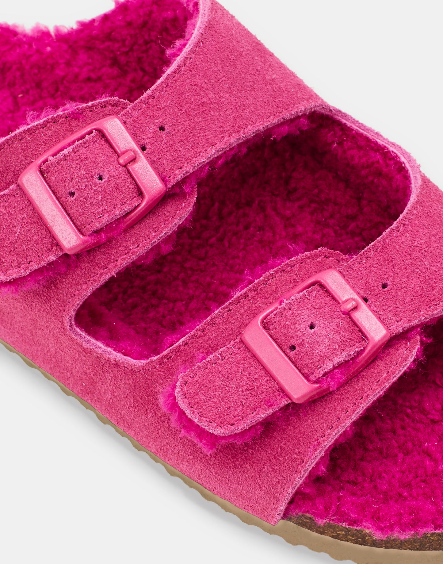 Ergonomic furry suede sandal