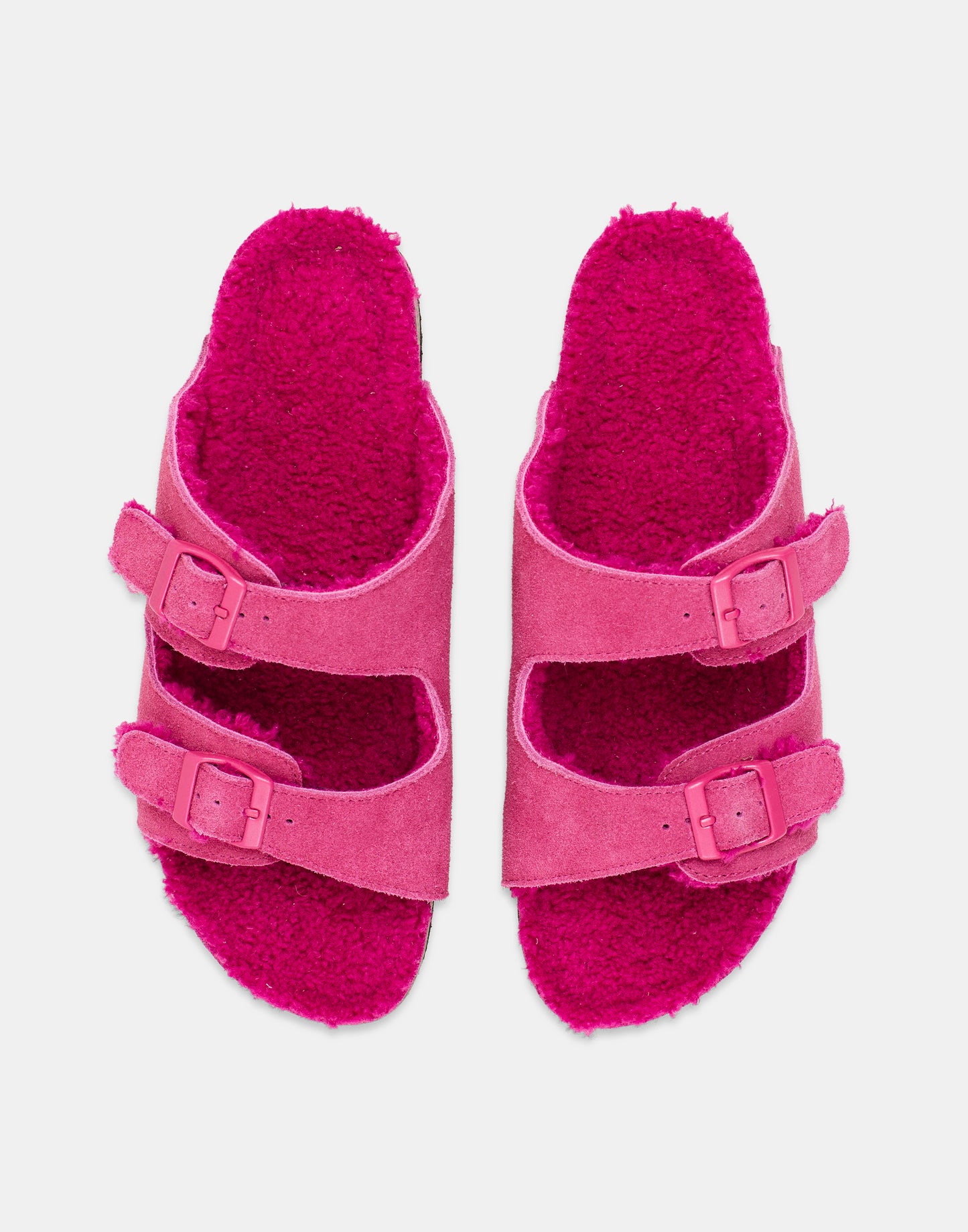 Ergonomic furry suede sandal