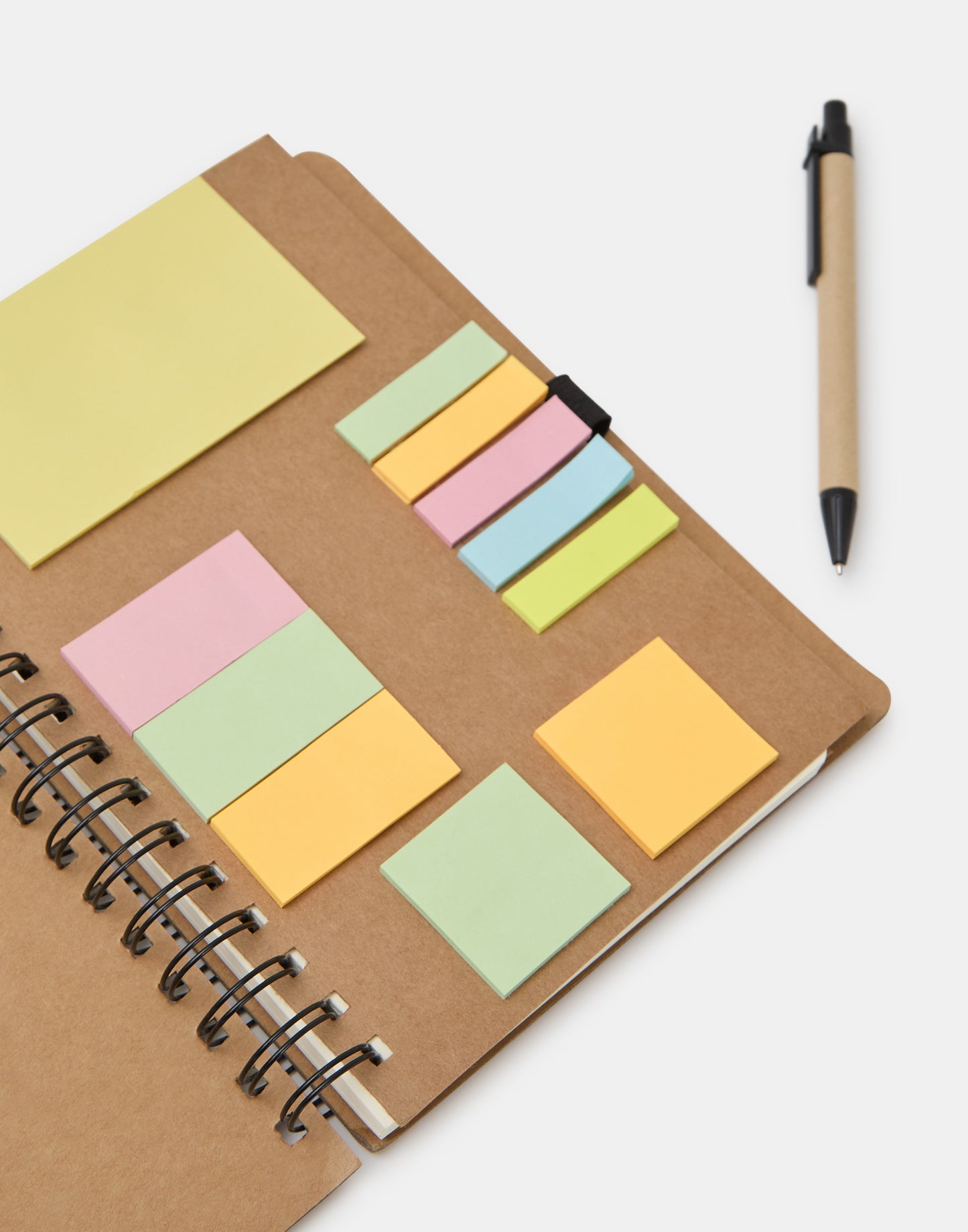 Notebook with sticky notes