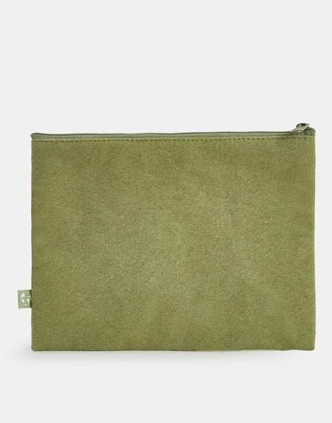 Washed canvas pouch