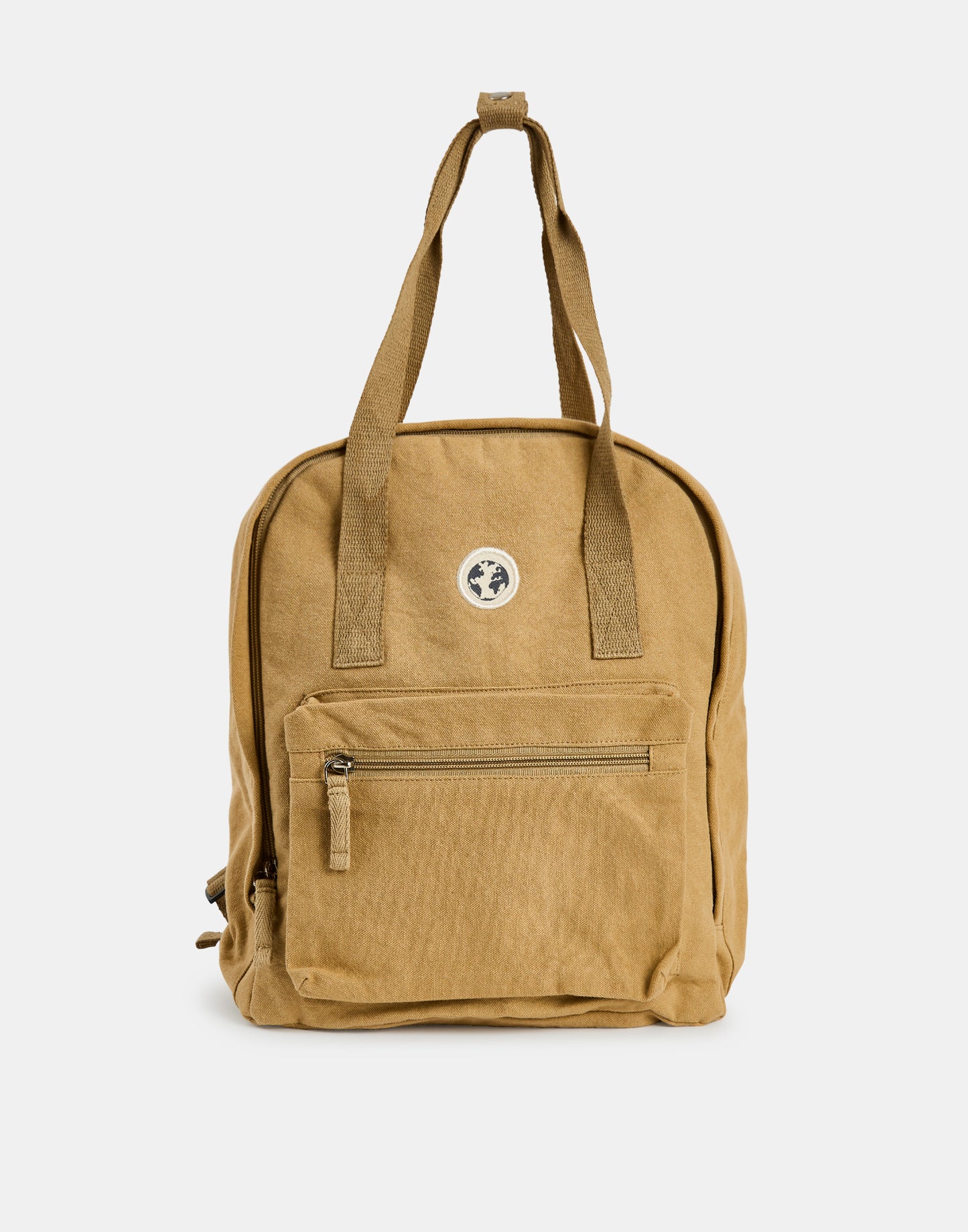 Small washed canvas backpack