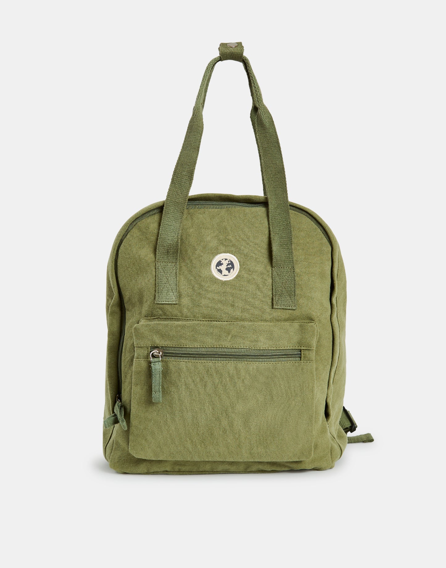 Small washed canvas backpack