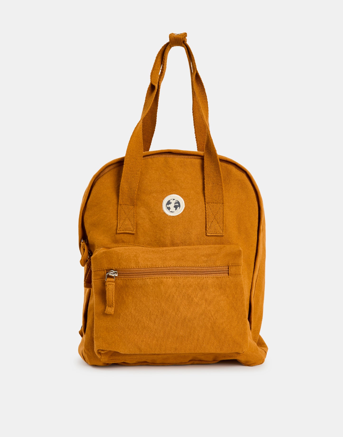 Small washed canvas backpack