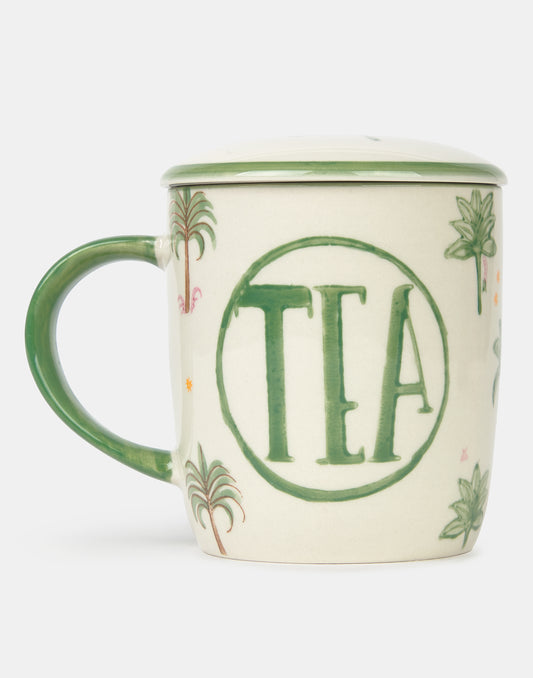 Tee-Tasse mit Palmenmuster