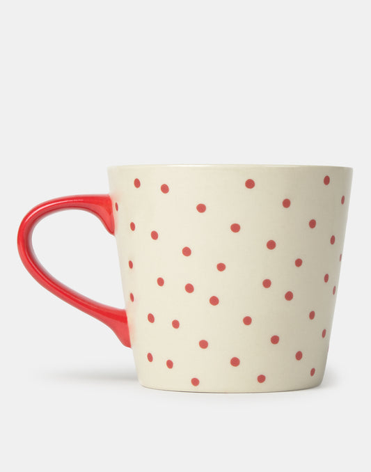 Taza puntitos asa roja