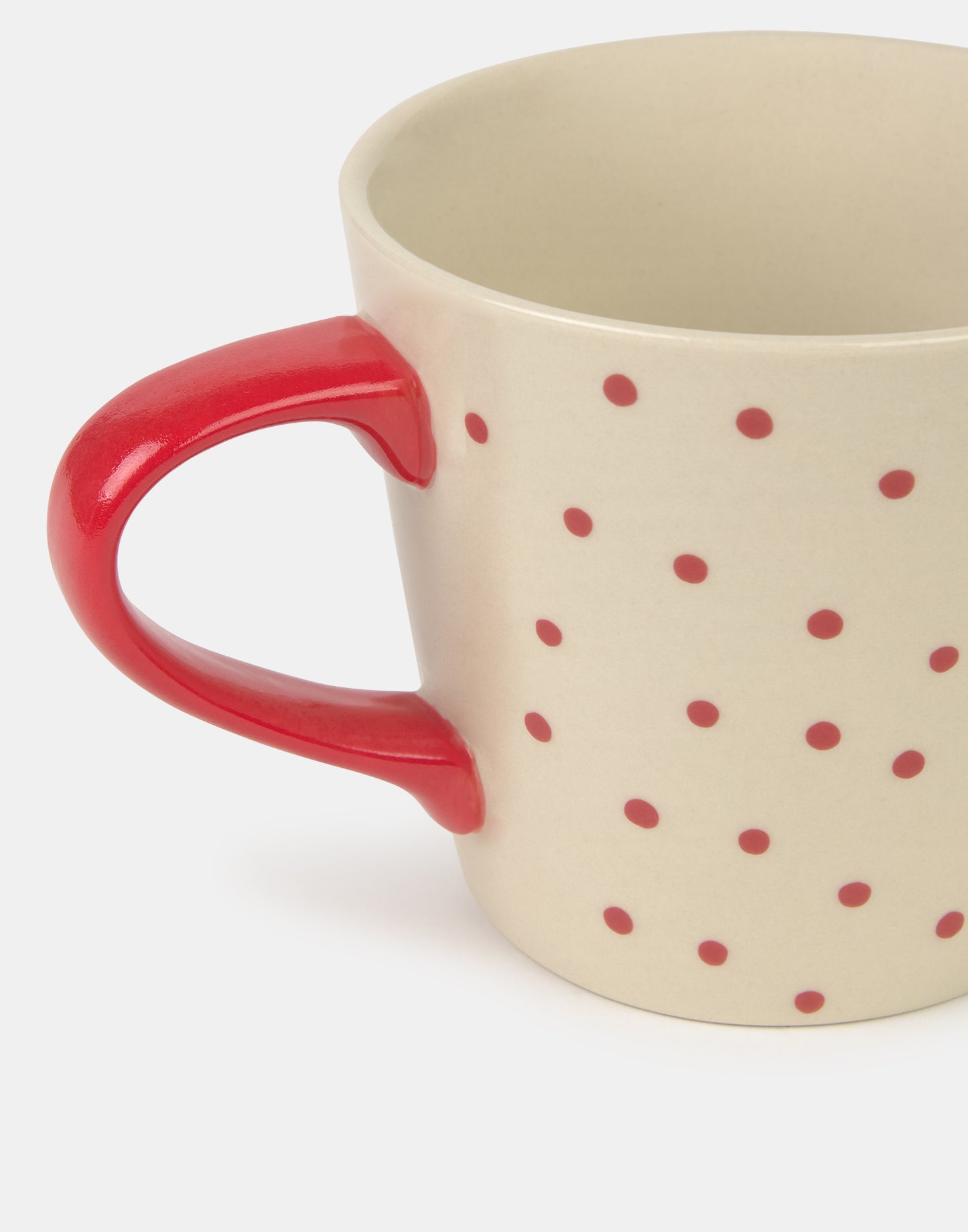 Taza puntitos asa roja