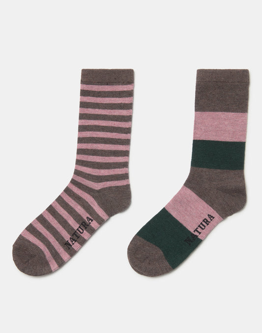 Set of 2 wide striped socks