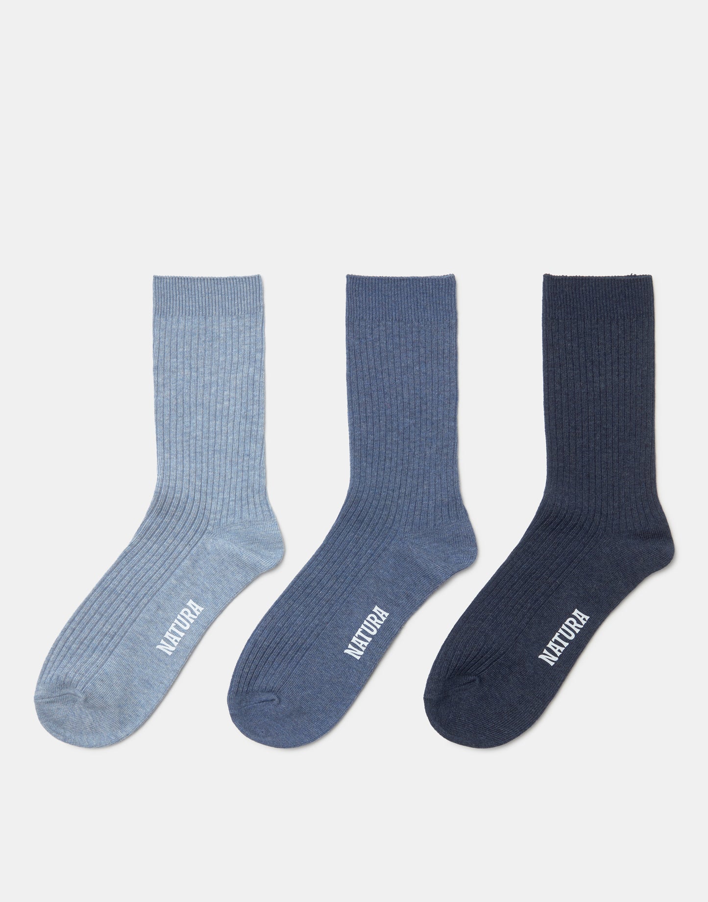 Set de 3 chaussettes côtelées