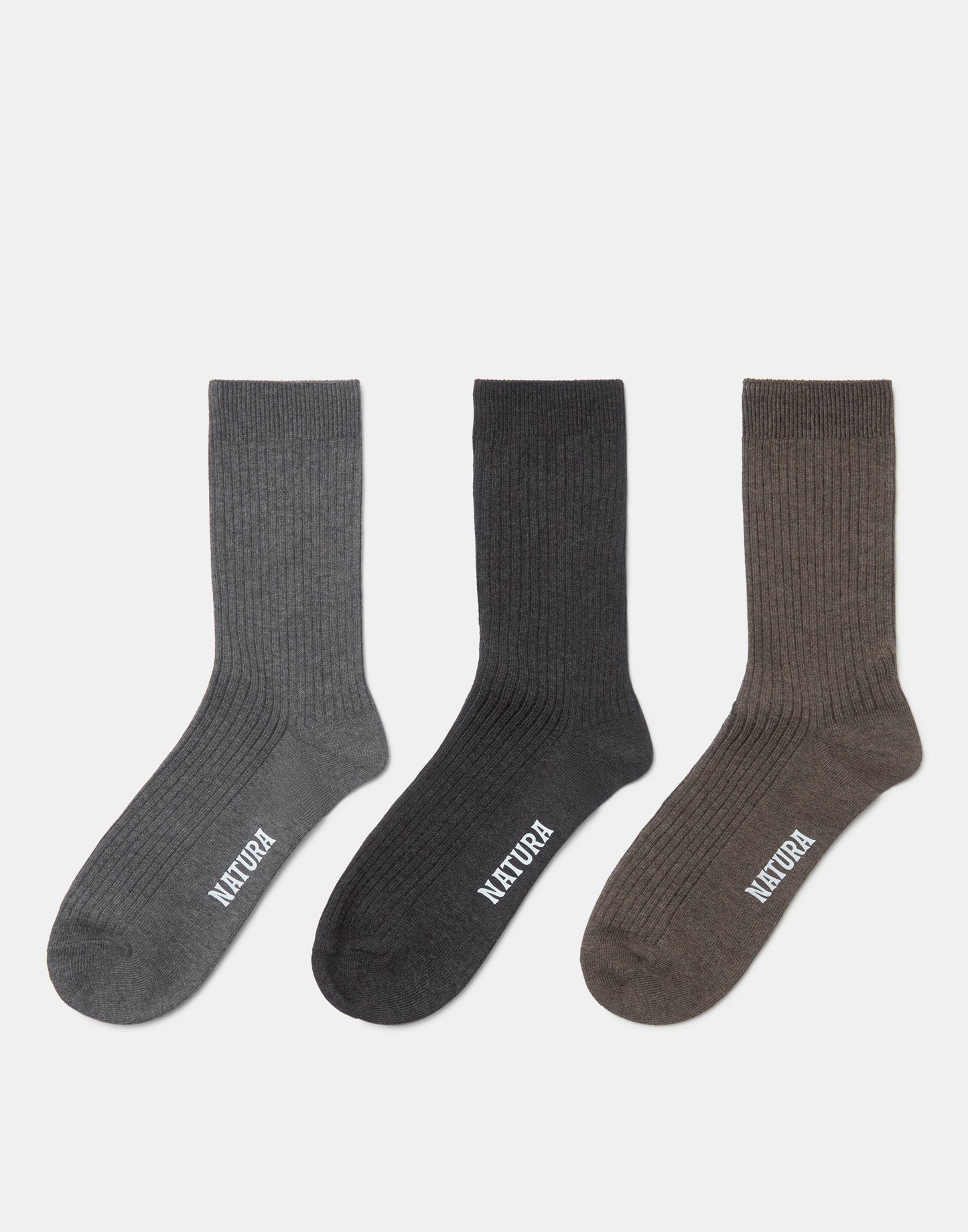 Set of 3 ribbed socks