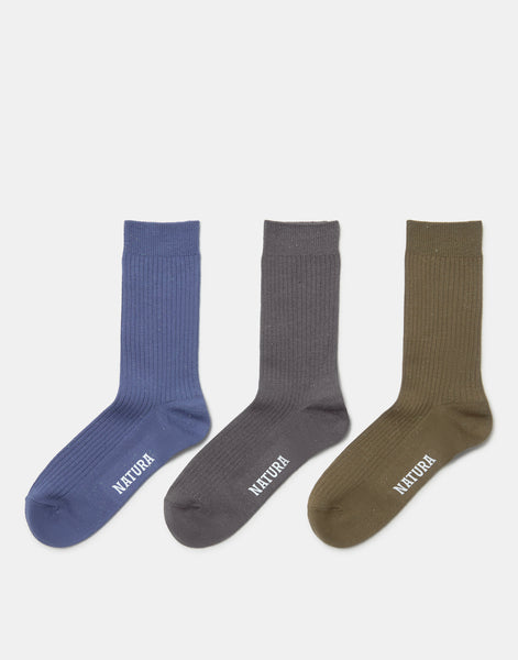 Set of 3 ribbed lurex socks