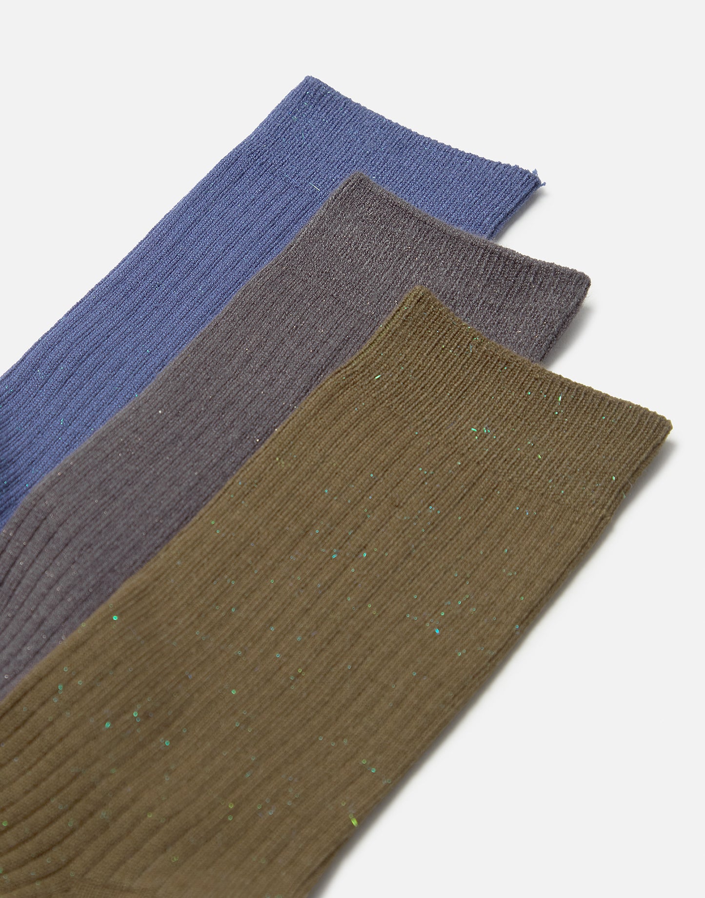 Set of 3 ribbed lurex socks