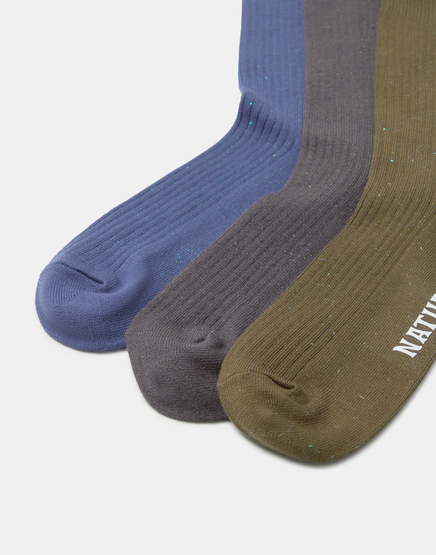 Set of 3 ribbed lurex socks