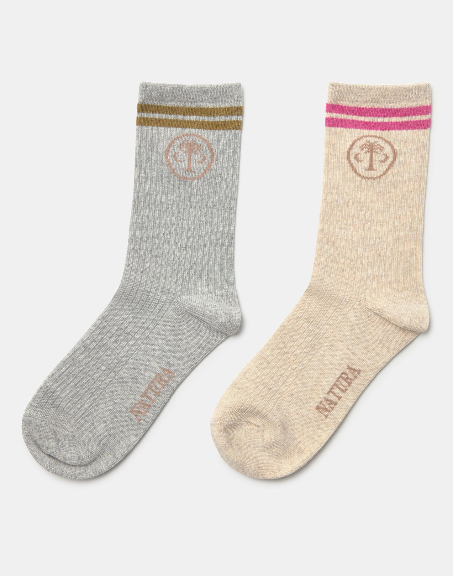 Set de 2 chaussettes côtelées avec palmier