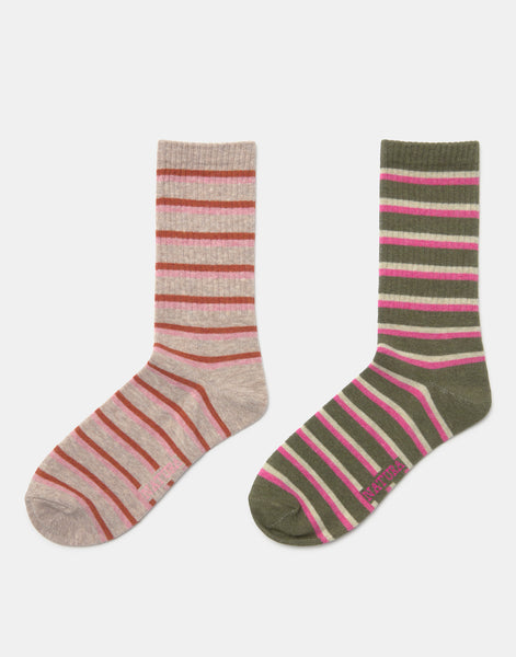 Set mit 2 gestreiften Socken