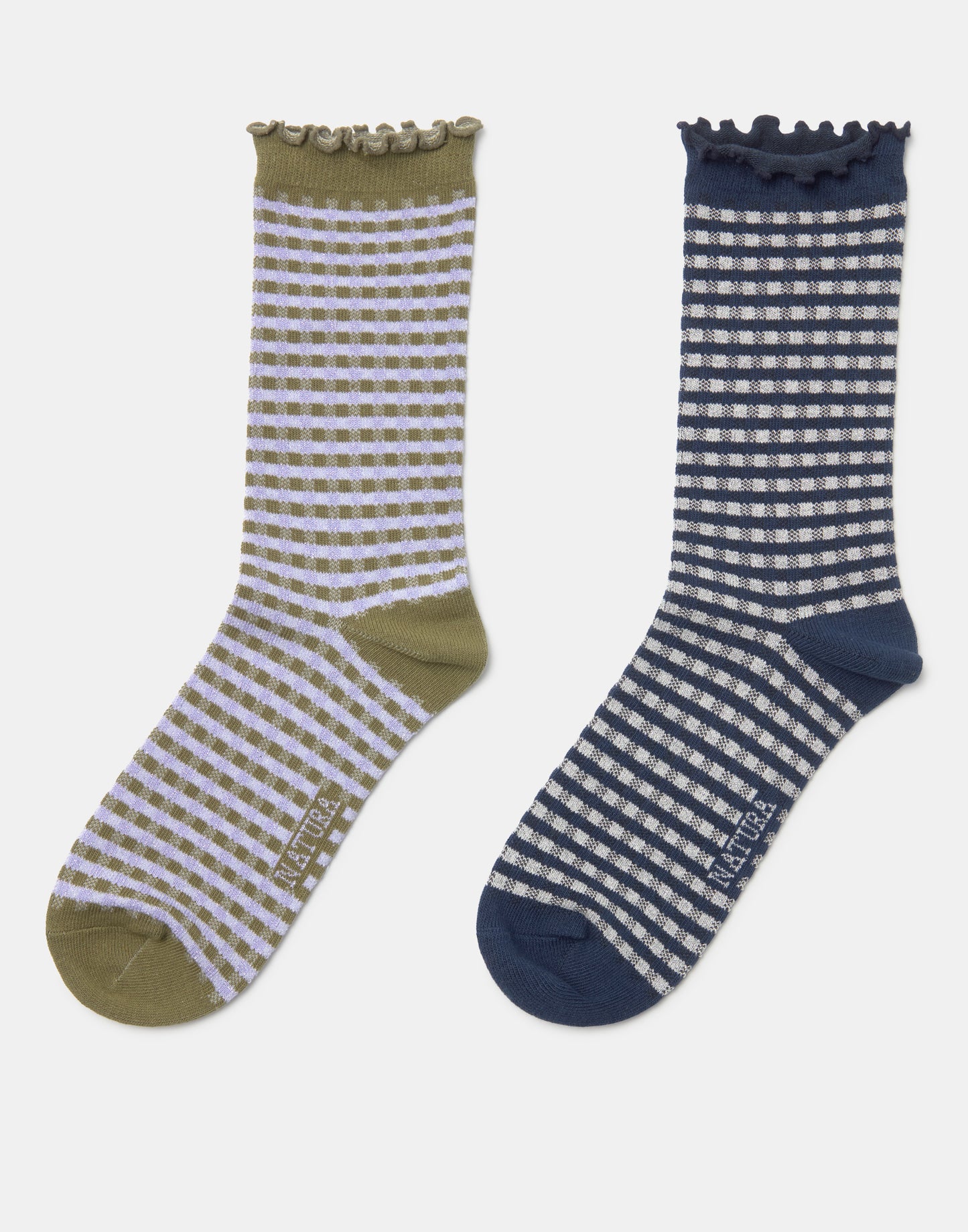 Set de 2 chaussettes vichy en lurex