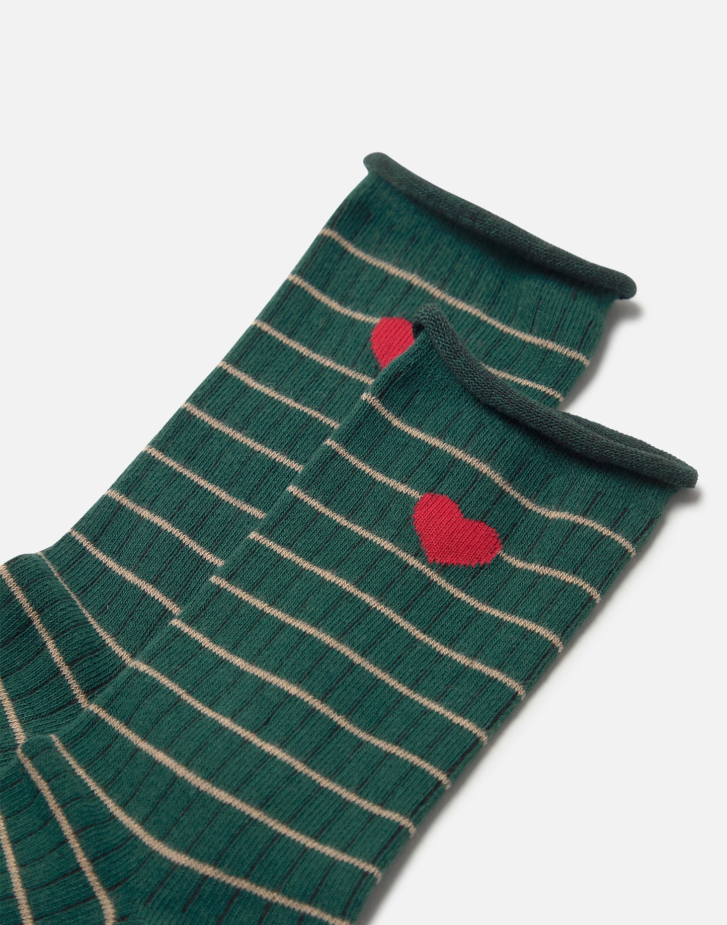 Chaussettes rayées à cœur