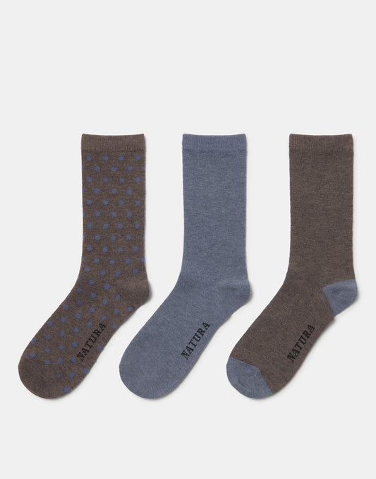 Set of 3 pattern and plaid men’s socks